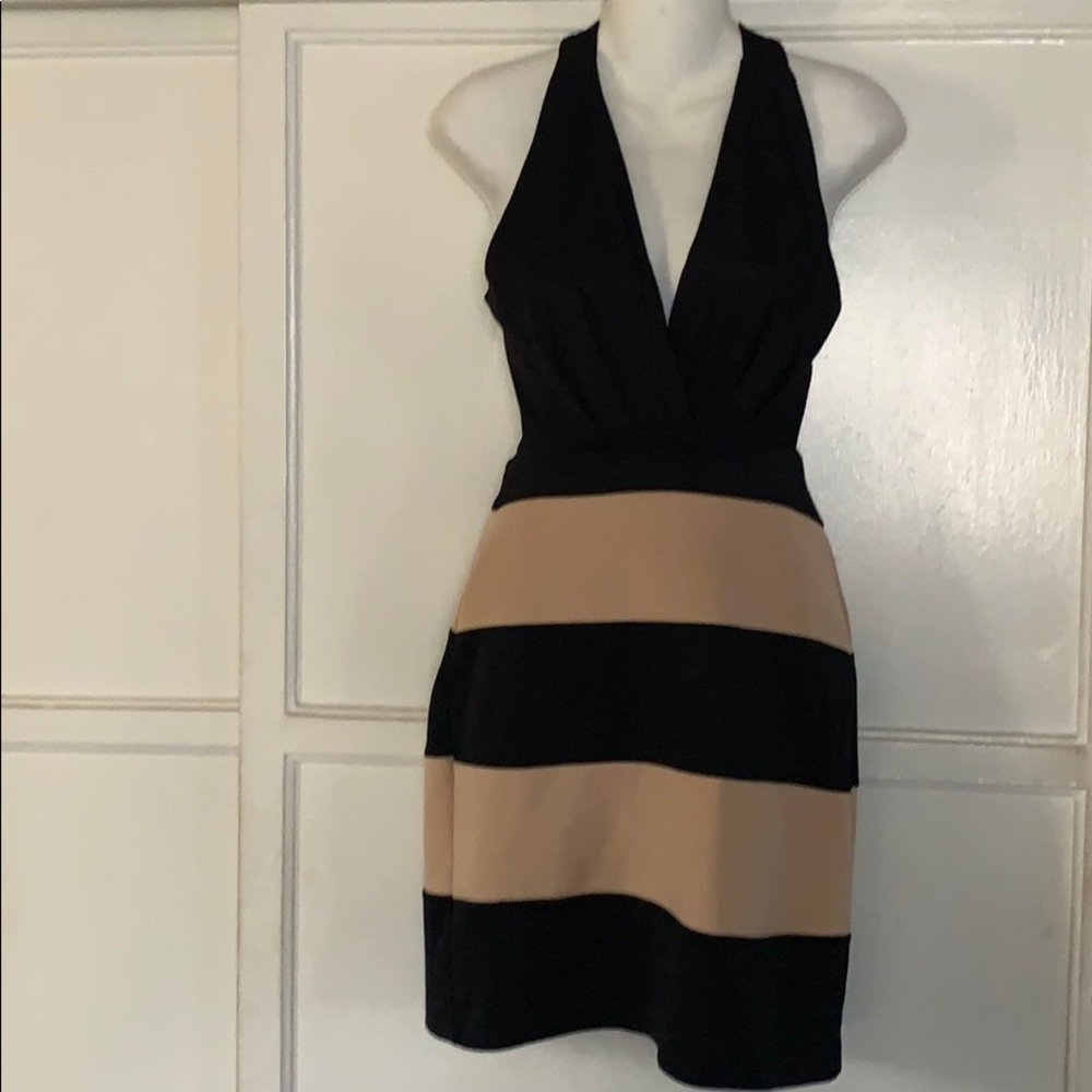 Black/Tan striped dress
